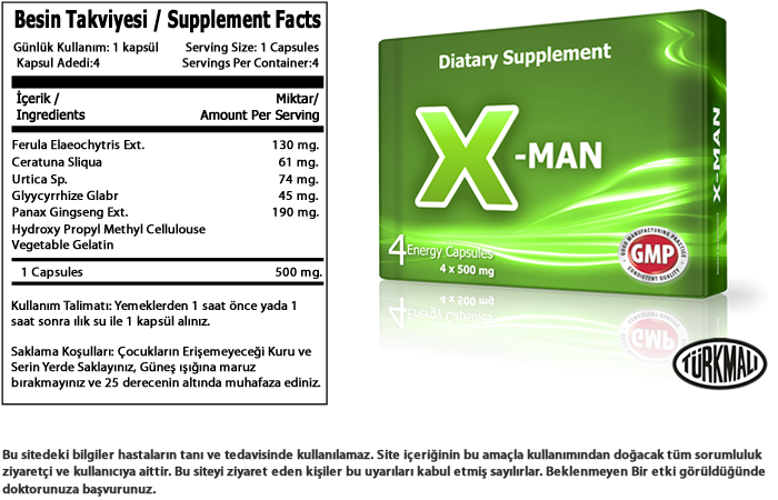 X-Man Ereksiyon Hapı
